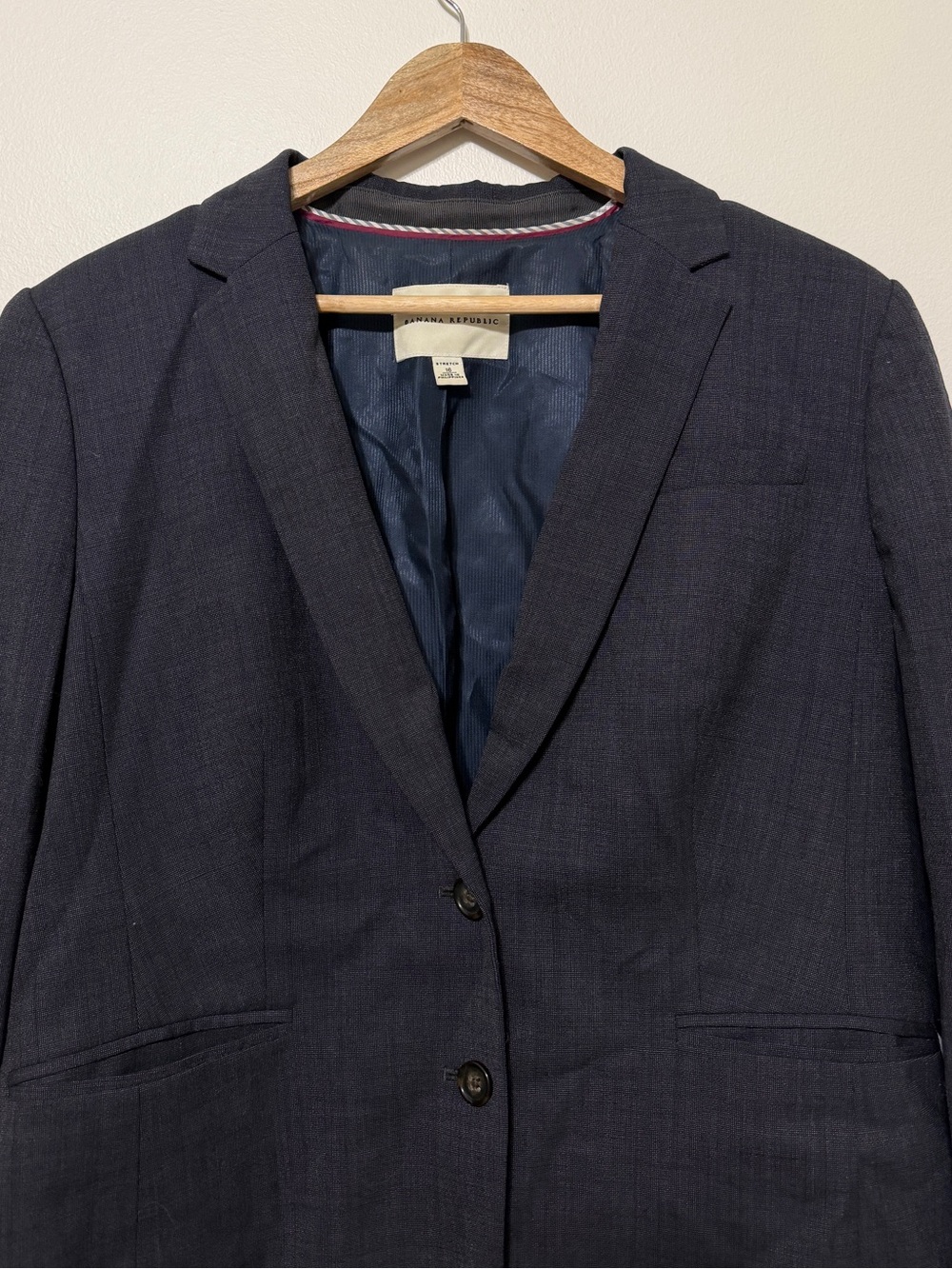 Banana Republic Stretch Wool Blazer Size 16 Women’s Gray Blue - Picture 4 of 11